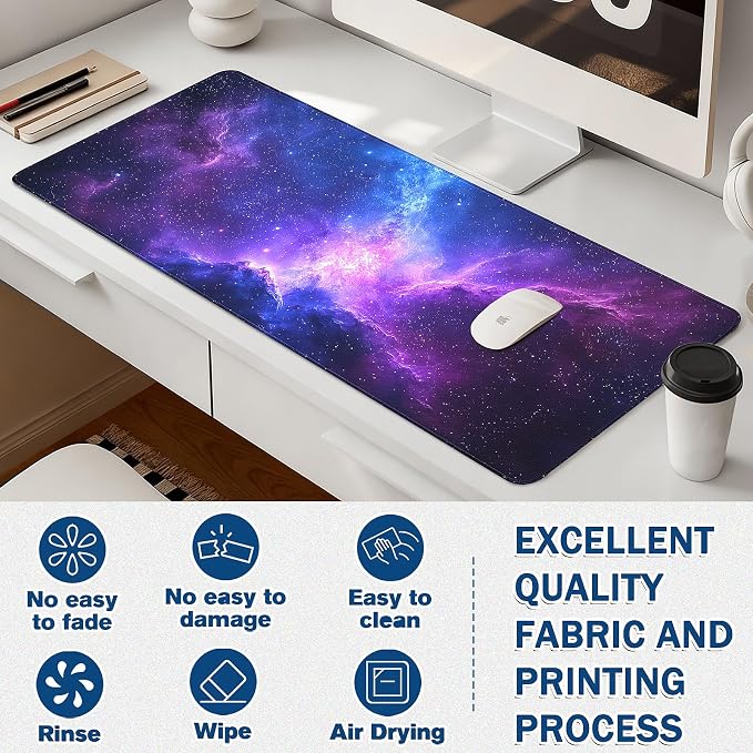 Mouse Pad Gaming - Desk Mat for Keyboard and Mouse - Large Mouse Pad for Desk, Mousepad (35.4" X 15.7") with Non-Slip Base, Desks Pad Mat Office and Home - Image 3