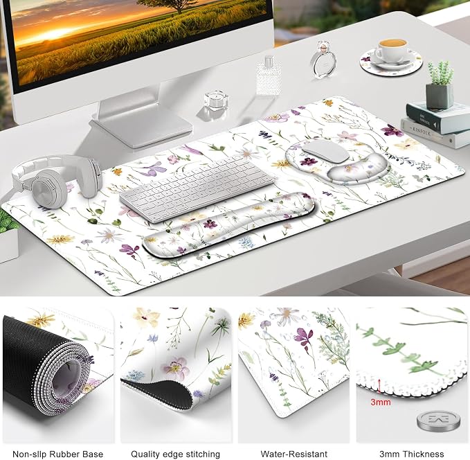 Gaming Mouse Pad, Large Desk Mat Cute Desk Pad Protector, 4in1 XXL Mousepad - Image 9
