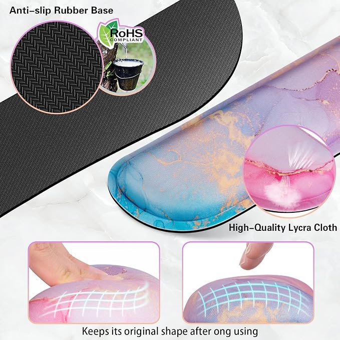 Canjoy Desk Mat with Keyboard and Mouse, Desk Pad with Wrist Rest Support - Image 4