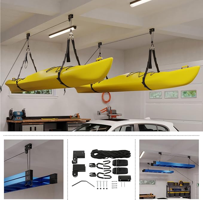 RAD Sportz Kayak Storage Hoist - Overhead Pulley System with 125lb Capacity for Canoes, Bikes, Ladders, and More - for up to 12-Foot Ceilings - Image 7