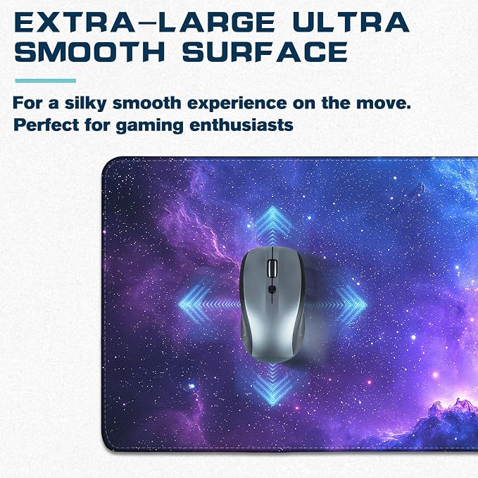 Mouse Pad Gaming - Desk Mat for Keyboard and Mouse - Large Mouse Pads for Desk, Gaming Mousepad with Non-Slip Base, Desks Pad (31.5" X 11.8") for Game, Office and Home - Image 4