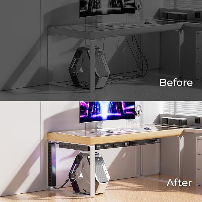 Yecaye 62.8in(4x15.7in) No-Drill Large Cable Management, Under Desk Cord Organizer with Adhesive, Open Slot Cable Raceway for Home/Office/Network, Black - Image 5