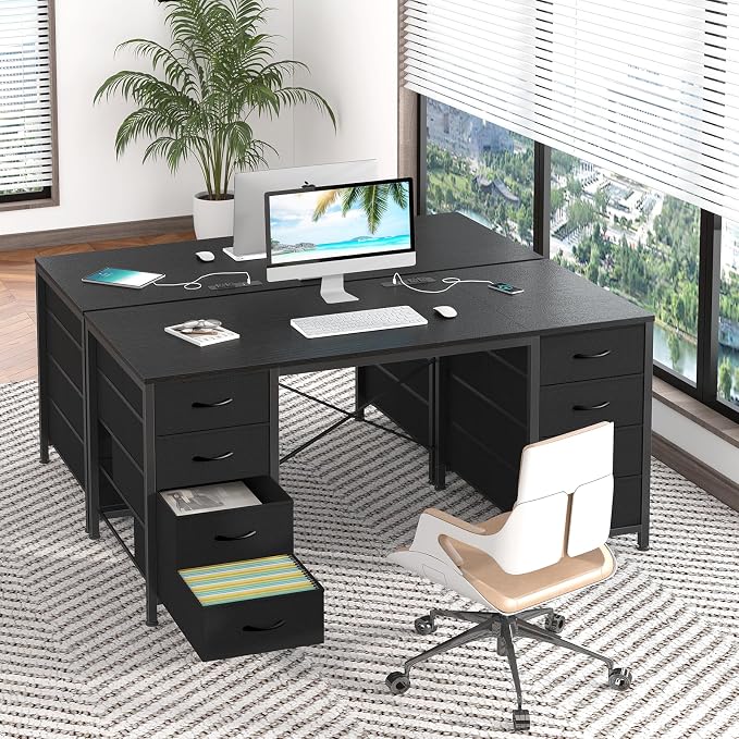 50 Inch Computer Desk with 8 Drawers for Home Office, Bedroom, Living Room - Image 8
