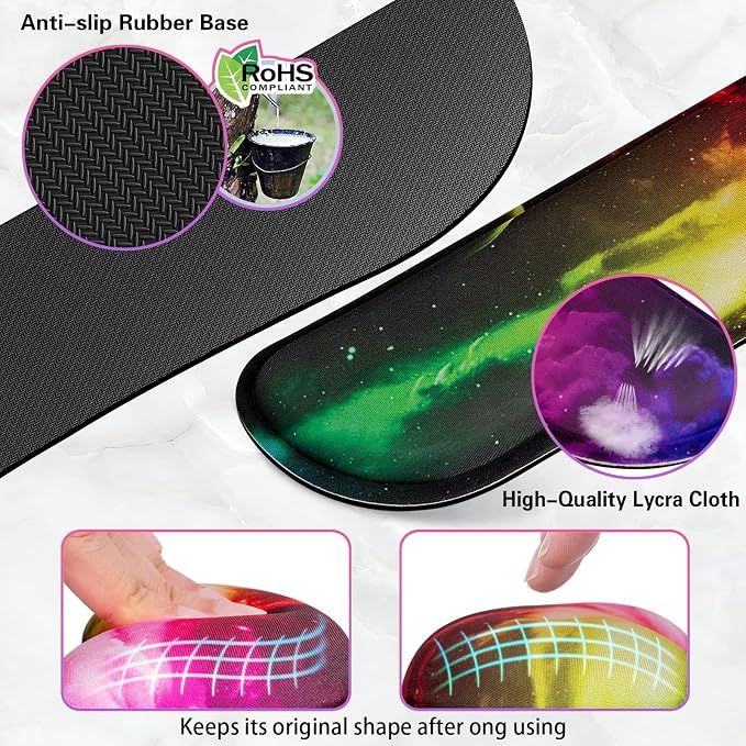 Canjoy Desk Mat with Keyboard and Mouse, Desk Pad with Wrist Rest Support - Image 4