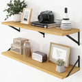 Axeman Deep Floating Shelves - 40 Inch Floating Shelves Set of 2-12 Inch Deep Oak Wall Shelves for Living Room Bathroom Kitchen by Axeman