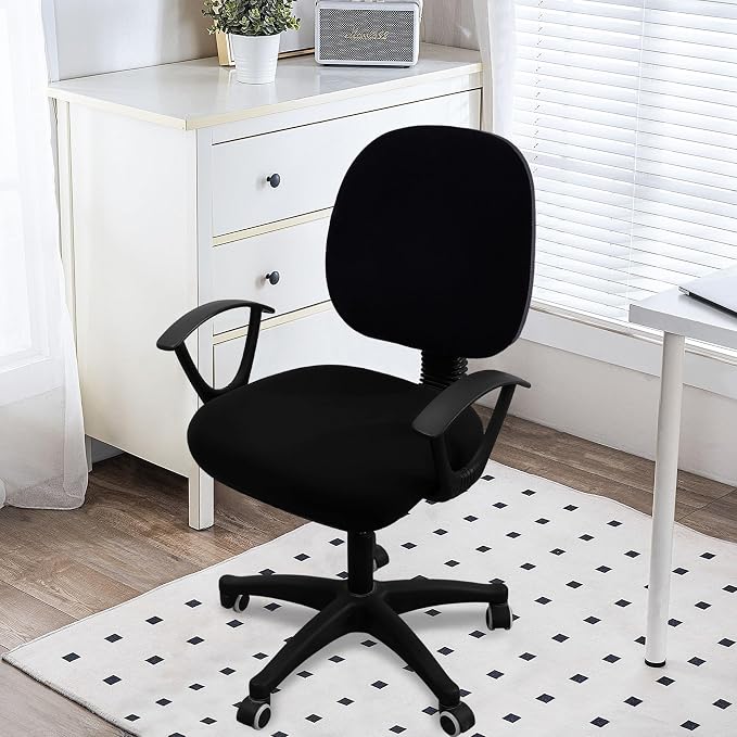 Smiry Stretch Printed Office Computer Desk Chair Seat Covers | Stretch Fit, Soft Fabric Universal Rotating Chair Cover, Washable Removable, Anti-Dust Seat Cushion Protector - Image 2