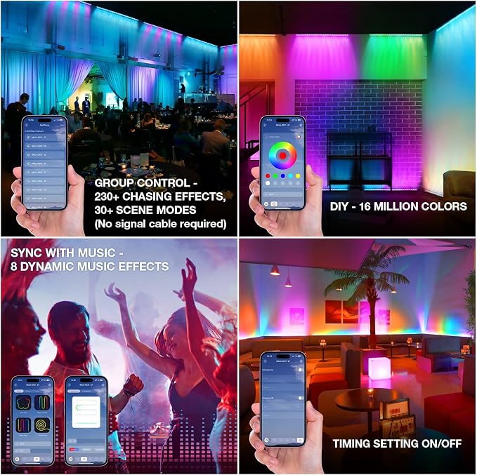 120W RGBW LED Stage Wash Light Bar by APP, Remote & DMX Control - Image 4