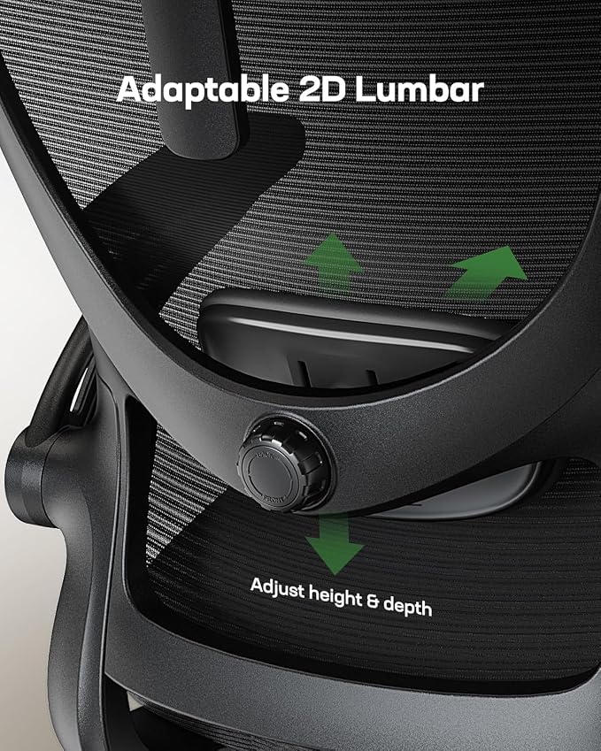 Marsail Ergonomic Office Chair with 3D Armrests, Pack of 10 | Office Desk Chair with High Back Mesh, Adjustable Lumbar Support, Rolling Work Swivel Task Chairs with Wheel, Headrest, home - Image 5