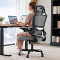 TRALT Office Chair Ergonomic Desk Chair - Gaming Chair with Lumbar Support (1,Dark Grey) | 330 LBS Home Office Desk Chairs with Headrest, Reading Chair with Flip-up Armrests, Comfortable Computer Chairs (1, Grey) by TRALT