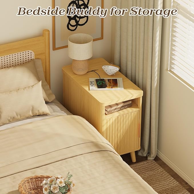 Huuger Narrow End Table with Charging Station, USB-C Port - Image 6