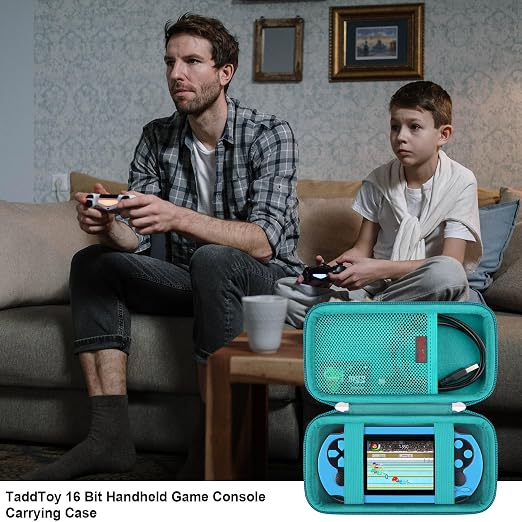 Elonbo Carrying Case for TEBIYOU/ WELLST·G/ TaddToy/ Beijue/ FAMILY POCKET/ CCTU/ X-JOYKIDS/ GREENCREEK/ Beico/ KAVOYI/ GuaiyeyeAP Handheld Game Console, Portable Electronic Gaming Player Bag, Green+ - Image 7