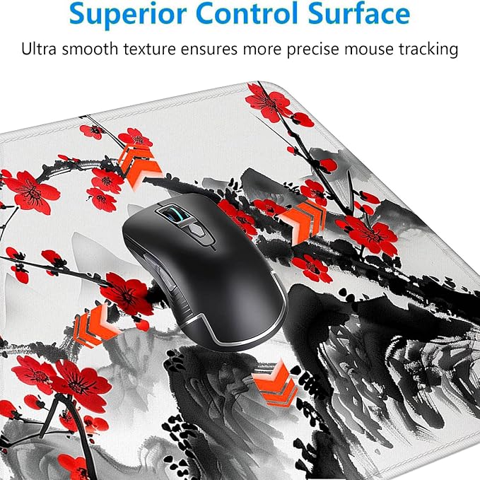 Watercolor Cherry Blossom Gaming Mouse Pad Desk Pad Ink Landscape XL Mouse Pad Large Mousepad Extended Laptop Keyboard Mat Gaming Desk Pad Mouse Mat Office Computer Keyboard Laptop Home 31.5"x11.8" - Image 5