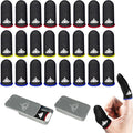 24 Pack Mobile Phone Gaming Thumb Sleeve,JWH Finger Cots Compatible with All Touchscreen Devices,Blue Edge,0.3mm Superconducting Nanofibers,Dedales Gamer (Black (24pack,Storage Box)) by JWH