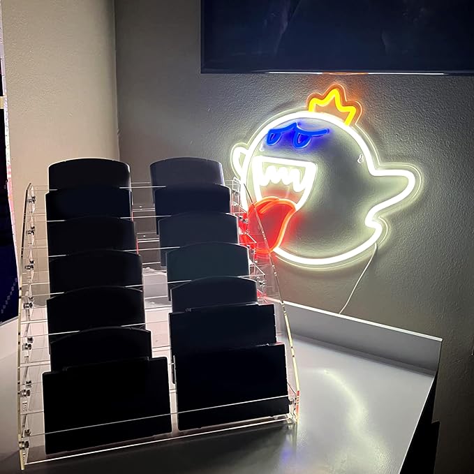 Neon Sign King Boo The Ghost Face LED Neon Light Mario Lamp Acrylic Sign for Game Room Decor Gaming Light Accessory Gifts for Boy Room Decor (White) - Image 7