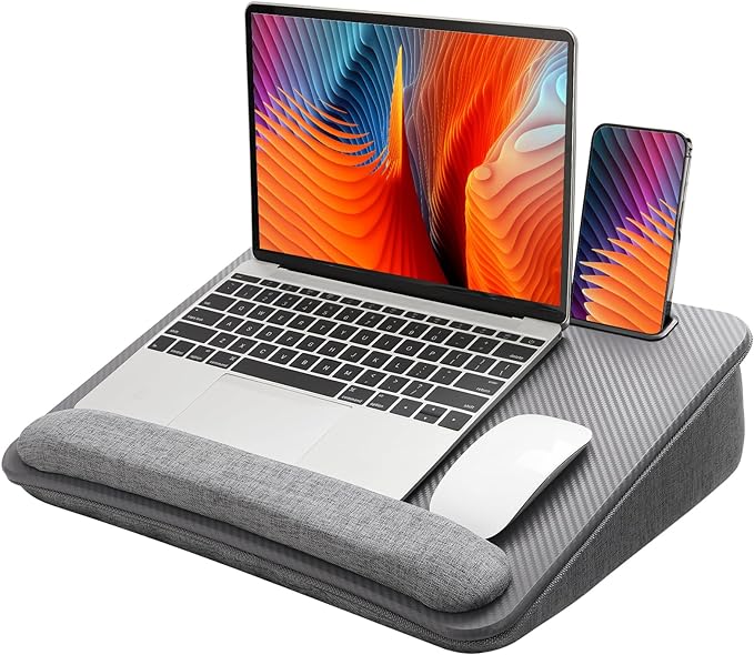 HUANUO Laptop Lap Desk with Cushion, Fit up to 15.6" Laptop, Gray by HUANUO
