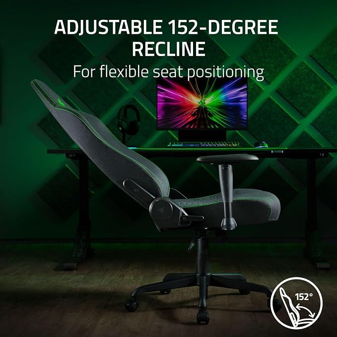 Razer Iskur V2 X Ergonomic Gaming Chair, Black | Built-In Lumbar Support, Wide Seat, High Density Foam Cushions, Adjustable 152 Degree Recline, 2D Armrests, Plush Fabric - Image 7