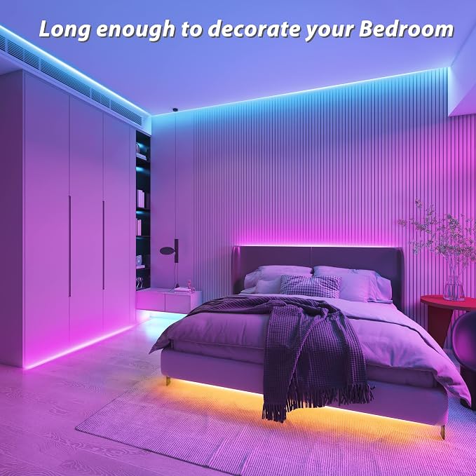 Ledagic Led Lights for Bedroom 100ft (1 Roll), RGB Led Lights Music Sync - Image 3
