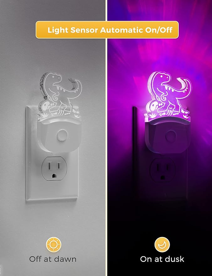 L LOHAS LED Dinosaur Night Light for Kids, Nightlight Plug in, Dusk-to-Dawn - Image 7