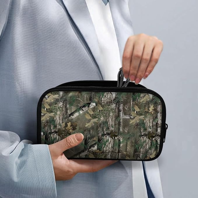 Forest Camo Print Electronics Organizer Travel Case Cord Cable Charger Organizer Bag Travel Accessories Essentials for Women Men Tech Pouch for Phone Power Bank SD Card USB - Image 4