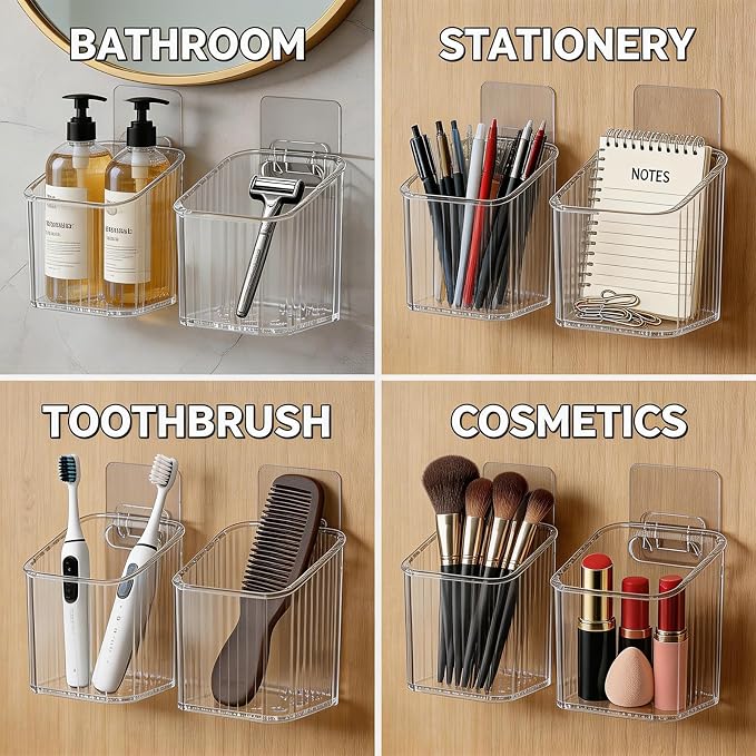 4 PCS Wall Mounted Storage Racks, Storage Containers, for Bathroom - Image 7