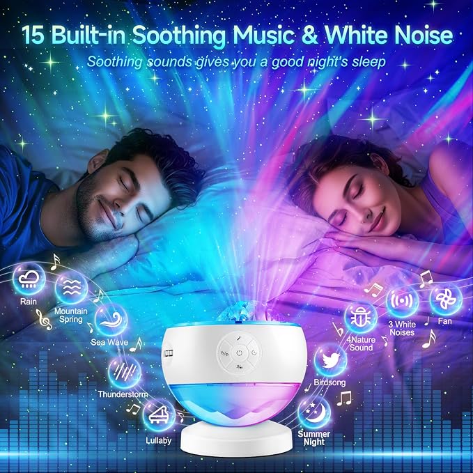 Iceberg Northern Lights Projector, White Galaxy Projector with Bluetooth - Image 4