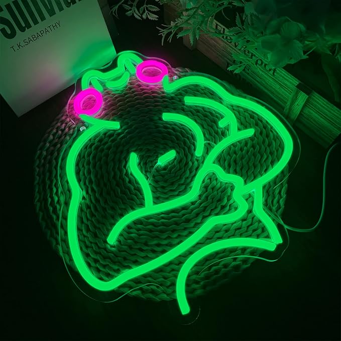 Fitness Frog Neon Sign - LED Muscle Frog Neon Light Sign 11.8x13 Inch Gym Room Wall Art USB Powered Gym Wall Decor Motivational Workout Room Home Office Art Christmas Birthday Gift - Image 2