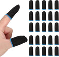 PATIKIL Controller Finger Thumb Sleeve, 40 Pack Mobile Gaming Finger Sleeve Silver Fiber Tip Gloves Anti-Sweat Breathable for Phone Game, Blue by PATIKIL