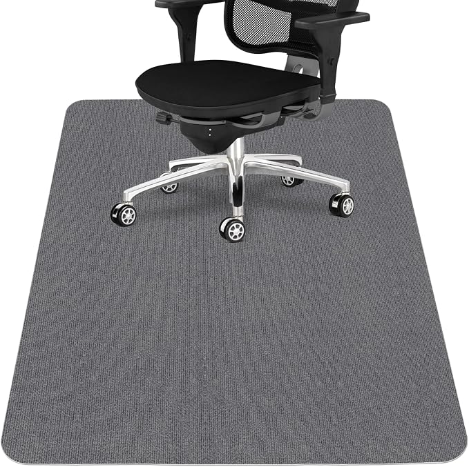 Sycoodeal Office Chair Mat for Hardwood Floor,Office Computer Gaming Chair Mat for Tile Floor,Large Floor Protector Rug,Anti-Slip,Easy to Clean,Grey(48"x55") by SYCOODEAL