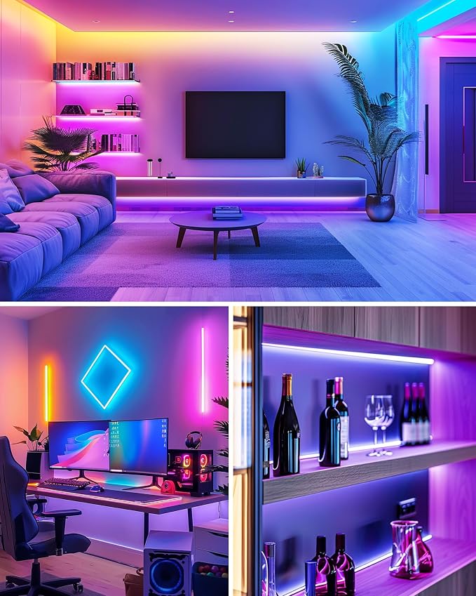 HitLights LED Strip Lights Kit, RGB Color Changing Tape Light Pre-Cut 3FT - Image 9