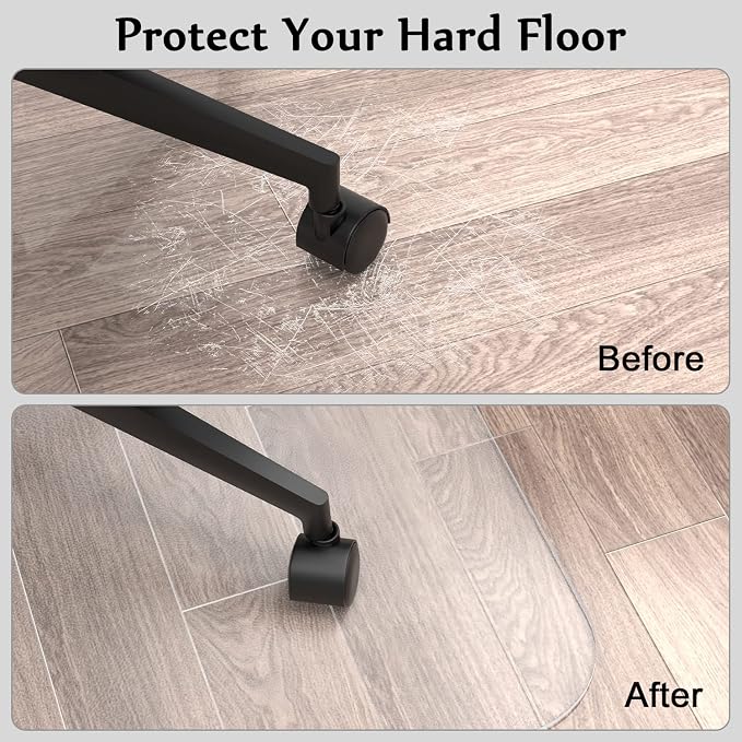 Blvornl Office Chair Mat for Hard Wood Floor, Transparent, 51 X 63in - Image 6