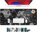 Galdas Mouse Pad for Gaming,XXL XL Large Mouse Mat Long Extended Mousepad Desk Mat Non-Slip Rubber Mice Pads Stitched Edges Thin (31.5 x 11.8 x 0.12 Inches),World Map Background by Galdas
