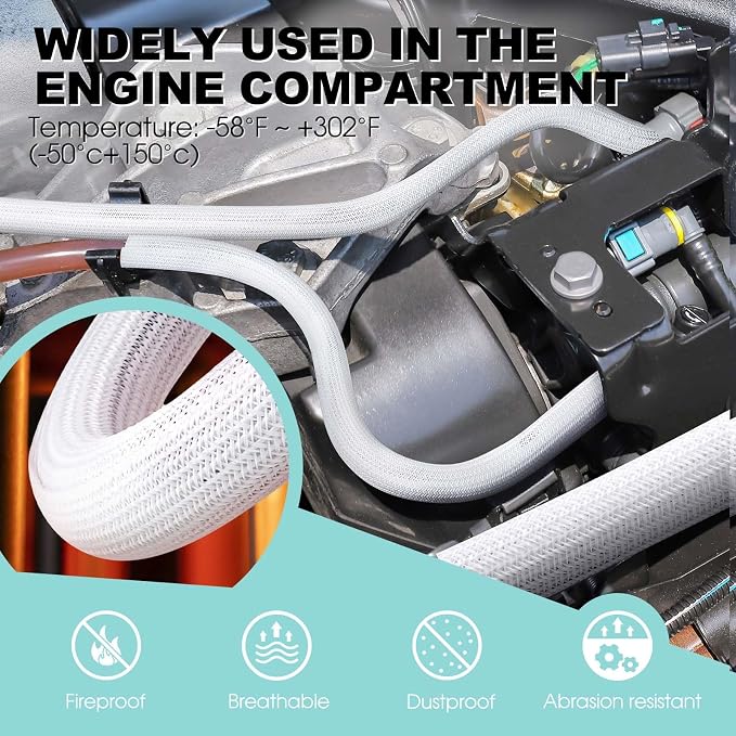 AGPTEK Cable Sleeve, 10ft - 1 inch Cable Management Cord Hider, White - Image 6