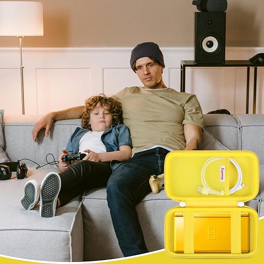 Supmay Hard Carrying Case Compatible with Nintendo DS Lite NDSL, Gameboy Advance Games Storage Holder Travel Bag with Mesh Pocket for USB Charging Cable, Stylus, Earphones, Game Cartridge, Yellow - Image 7