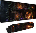 Enchanted Bookshelf Desk Mat, XL 31.5"x11.8" Large Mouse Pad, Floral Books Extended Gaming Mouse Mat,Non-Slip Rubber Base Waterproof with Stitched Edges for Gaming Office Home Decor by Unknown