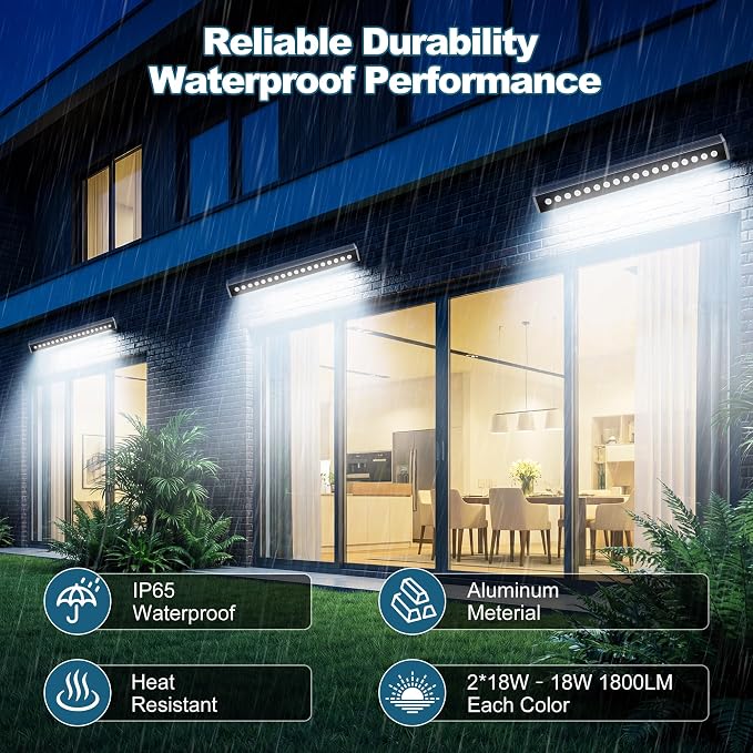 Smart LED Light Bar 20" – WiFi App & Remote Controlled RGB Wall Washer, 2700K-6500K Tunable White, 100% Dimmable IP65 Waterproof Outdoor Light Fixture, Voice Control, for Patio Garden Stage - Image 3