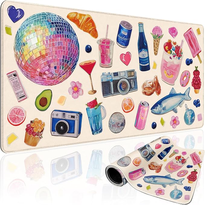 Large Mouse Pad Desk Mat 31.5"x15.7" Non Slip Watercolor Stickers | Extended Mousepad, Non-Slip Rubber Base , Stitched Edges, for Computer/Laptop/Office/Home by Mcapirivo