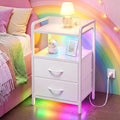 Fixwal Led Nightstand with Multiple Gradient Color Light Effects, White by Fixwal