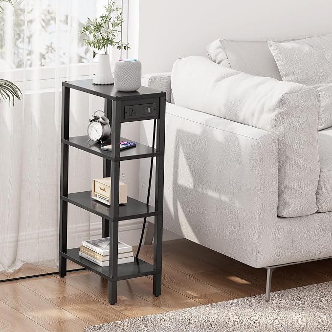 TUTOTAK Narrow Side Table Set of 2, Small End Table with Charging Station - Image 6