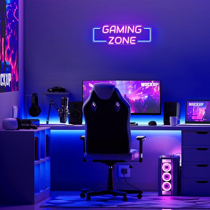 Kavaas Game Zone Neon Signs for Gaming Room Decor - LED Light Neon Sign for Teens Bedroom Decorations - Best Gamer Gifts for Boys, Kids - Image 4