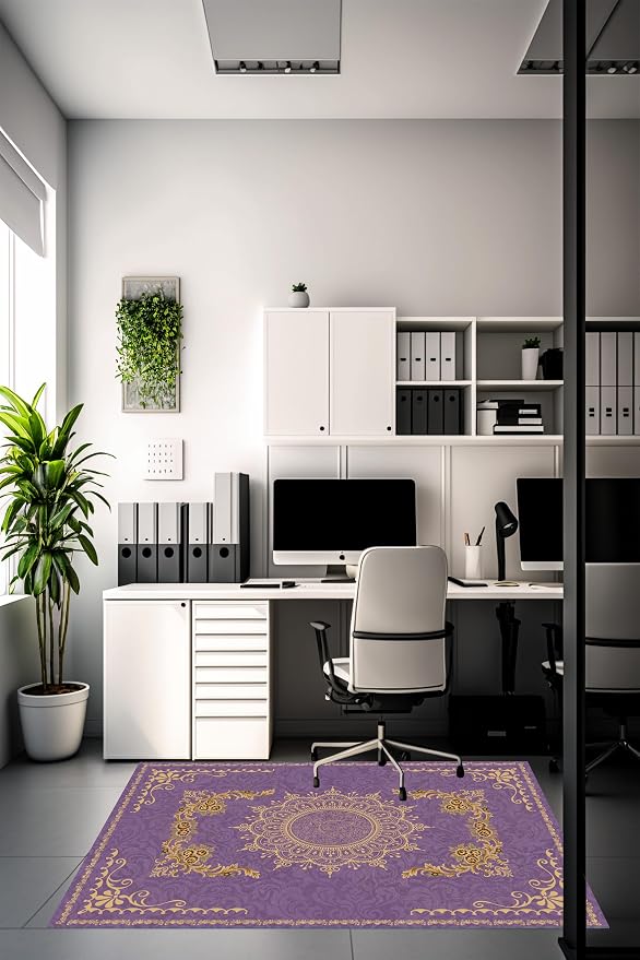 Chair Mat for Hardwood Floor, Office, Carpet, Desk, Computer, Gaming, Under Desk Rug Protector, Purple, 48"x60" - Image 5