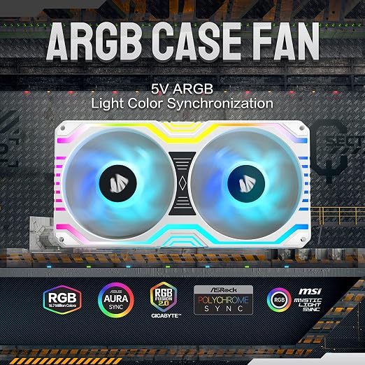 ASIAHORSE Matrix-White 48 Addressable RGB LEDs 240MM All-in-One Square Frame Integrated Fan with MB Sync/Analog Controller, Integrated PWM Control Fan for Computer Case and Liquid Cooling System - Image 5