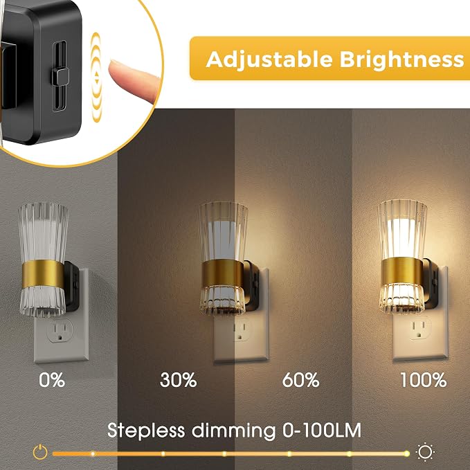 L LOHAS LED Night Light Night Lights Plug into Wall 3000K Soft Warm 0-100LM - Image 2