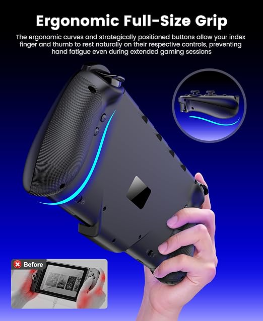 NinABXY Hall Effect Joystick Controller for Nintendo Switch 2, Wireless One-Piece Handheld Switch Joypad - Macro, Ergonomic Grip, Turbo- Christmas Accessories, Black,M - Image 3