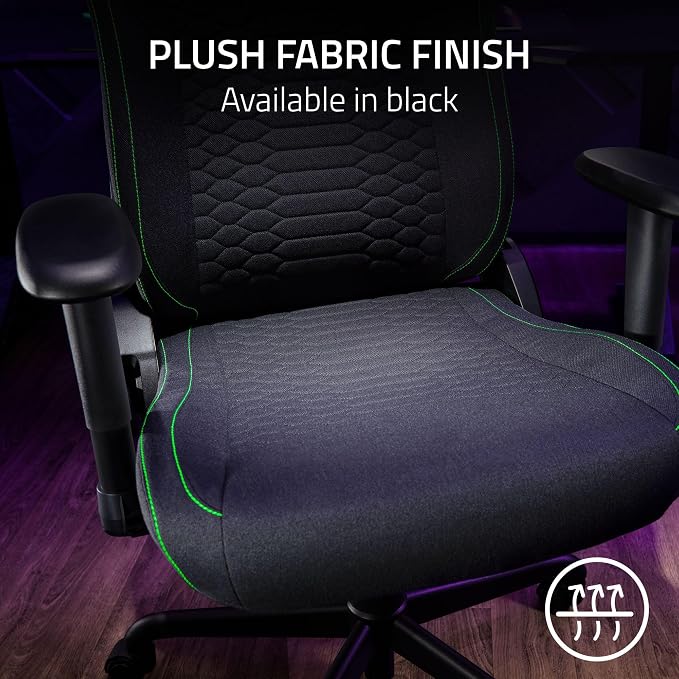 Razer Iskur V2 X Ergonomic Gaming Chair, Black | Built-In Lumbar Support, Wide Seat, High Density Foam Cushions, Adjustable 152 Degree Recline, 2D Armrests, Plush Fabric - Image 9