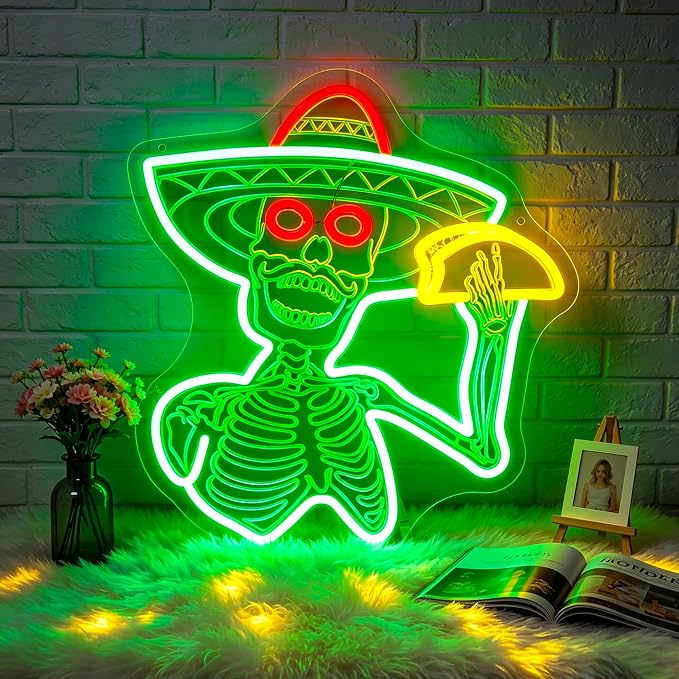 Neon Sign, Tacos Skul Neon Signs for Wall Decor LED Sign Neon Light - Image 7