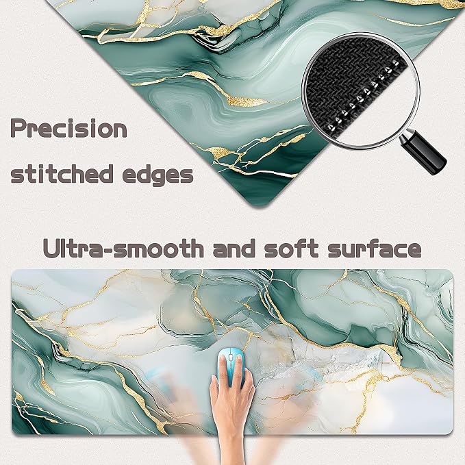 Gaming Mouse Pad - (31.5"×11.8") Marble Large Mouse Pads for Desk - Desk Mat for Keyboard and Mouse with Non-Slip Base, Desks Pad Matfor Game/Office & Home - Image 3