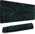 Gaming Desk Mat with Silky Smooth Surface & Exquisite Patterns,31.5x11.8 Inches Large-Sized Mouse Pad, Perfect for Extended Gaming,Work,and Home Office Decor (Blue Topographic Lines) by Unknown