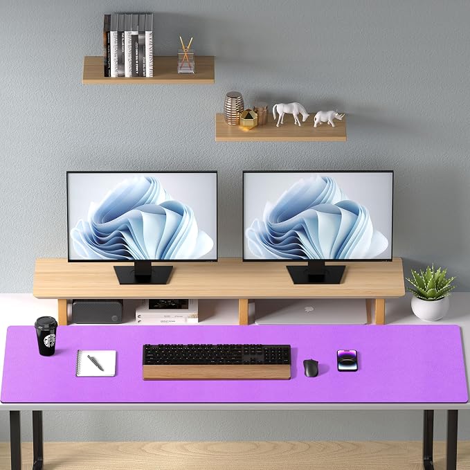 Aothia Faux Leather Desk Mat – Large Mouse Pad, Non-Slip PU Leather Blotter, Waterproof Writing Surface for Office and Home (Iris Violet, 47.2" x 23.6") - Image 9