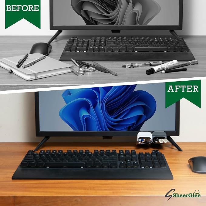 2 Pack Deskside Pen Holder - Optimize Your Space with Our Attachable Pencil Holder for Desk - Desk Pen Holder with Self-Adhesive and Rotatable Attacher - Image 5