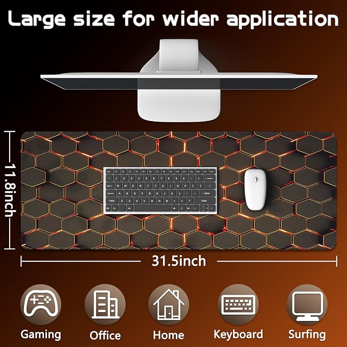Mouse Pad Gaming - Desk Mat for Keyboard and Mouse - Large Mouse Pads for Desk, Gaming Mousepad with Non-Slip Base, Desks Pad (31.5" X 11.8") for Game, Office and Home - Image 5